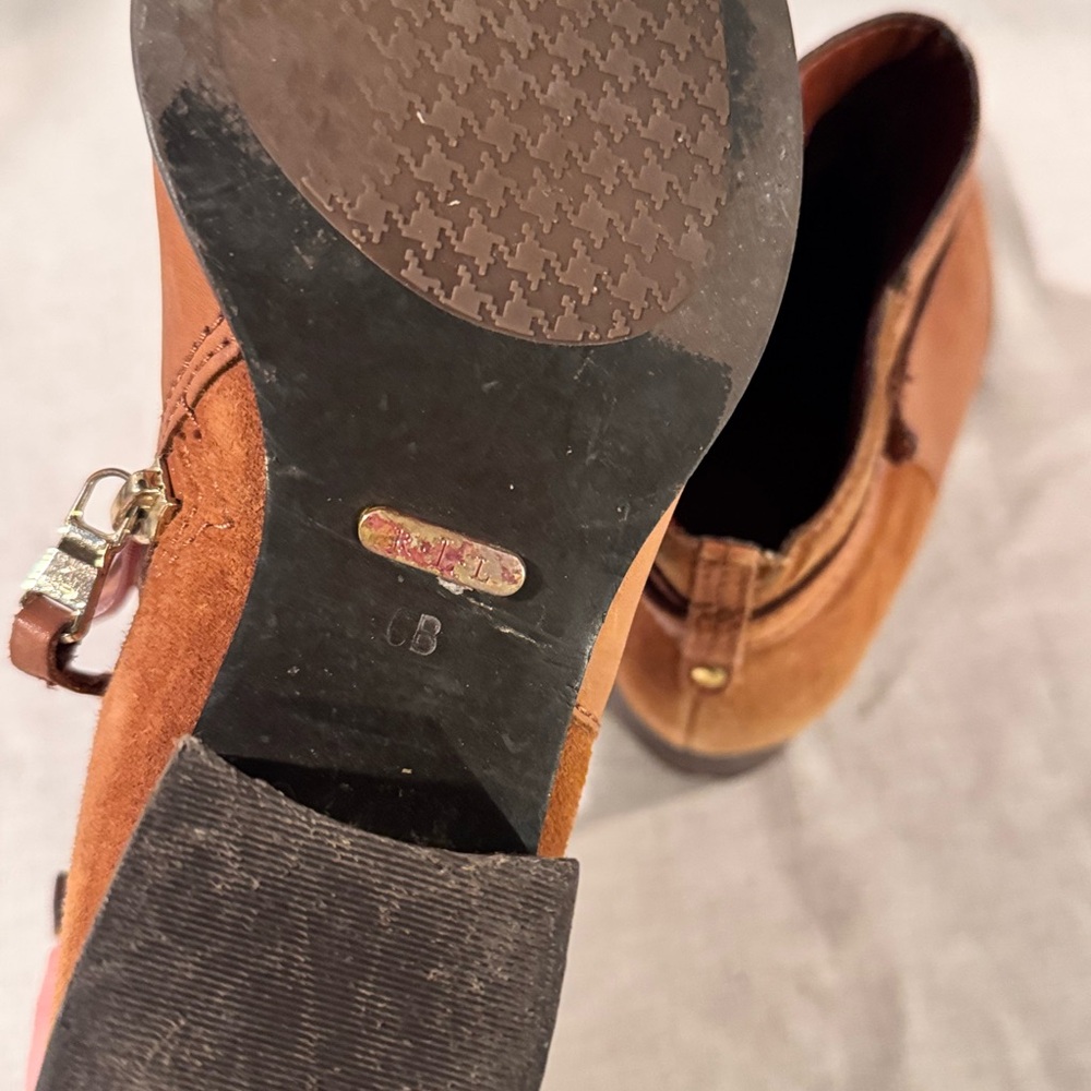 Polo by Ralph Lauren Tan Leather Ankle Booties - Picture 4 of 4